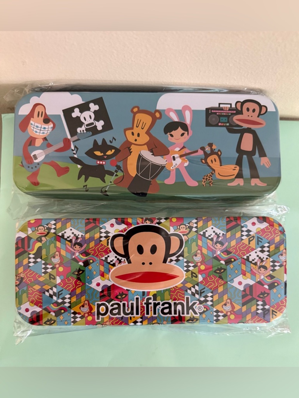 Paul Frank Multicolored Julius Tin Pencil Boxes Set of 2